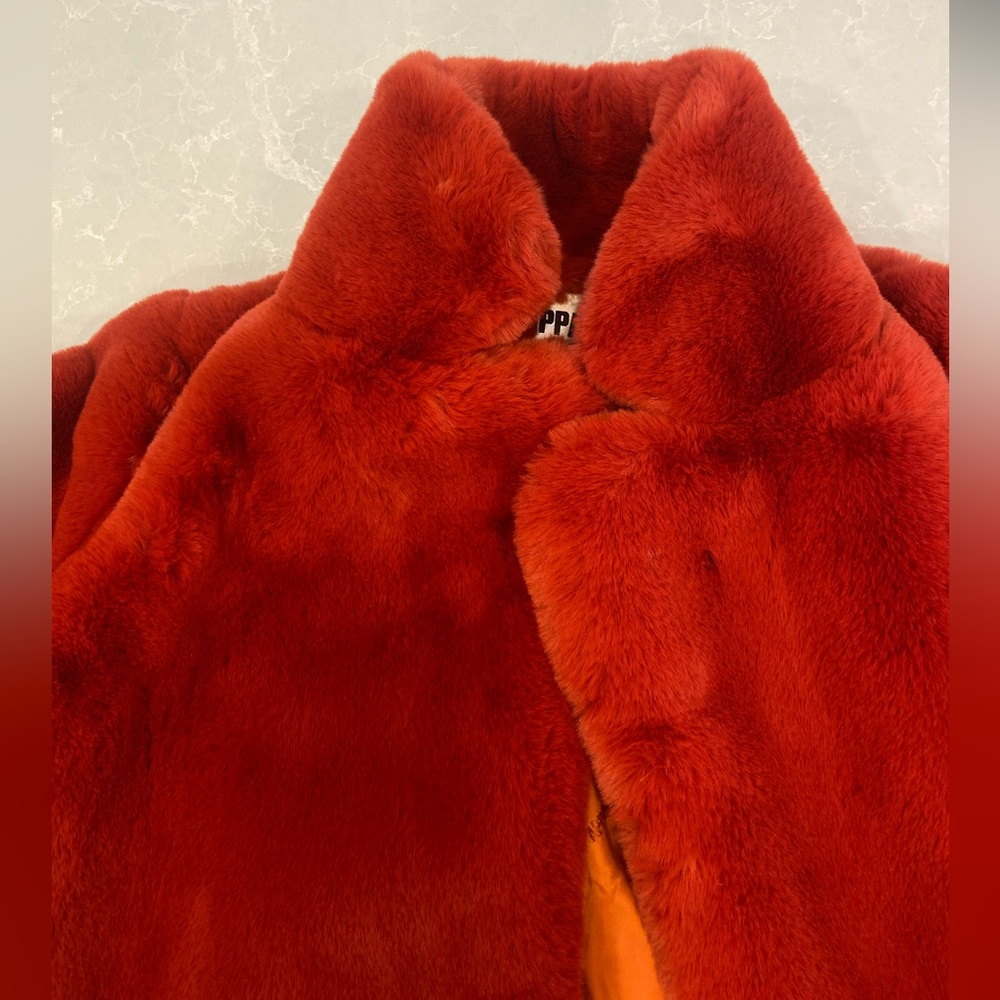 Apparis Sophie Faux Fur Coat Ginger - Picture 6 of 15